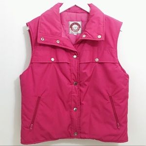 Vintage Compass Point Pink Puffer Vest